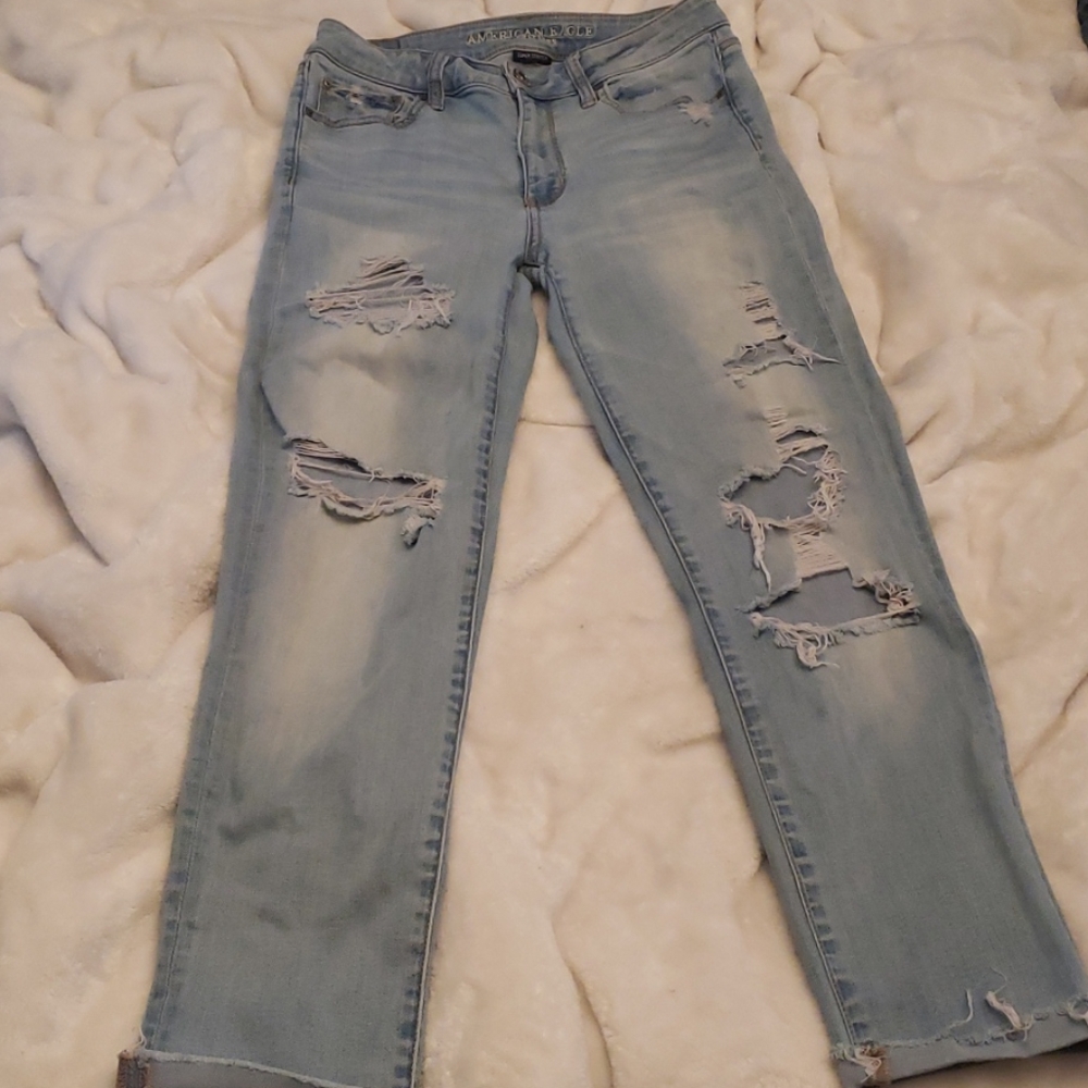 American Eagle High Rise Straight Jeans 6 long